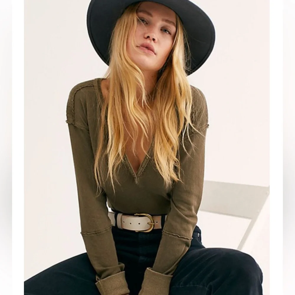 Free People Military Mix Henley - Picture 5 of 11